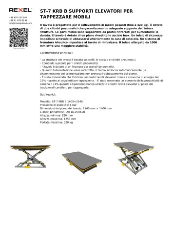 SUPPORTI ELEVATORI PER TAPPEZZARE MOBILI ST-7 KRB B