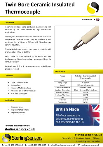 Twin Bore Ceramic Insulated