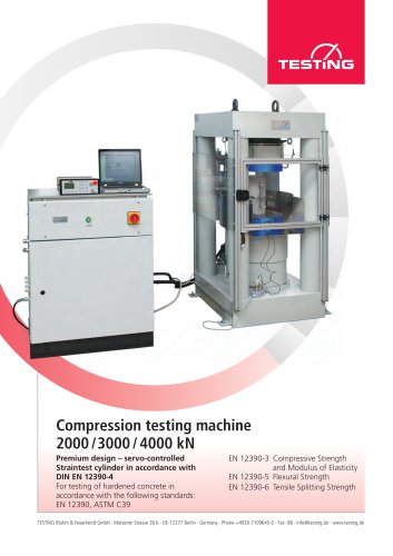 Compression testing machine 2000 / 3000 / 4000 kN