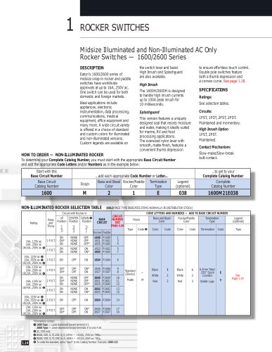 Switches - 1600-2600 Series 