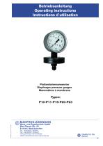 Diaphragm pressure gauge with alarm contacts