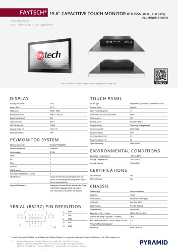 15.6" CAPACITIVE TOUCH MONITOR RTD2556 (SMALL ALU CASE)