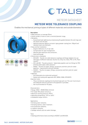 METEOR WIDE TOLERANCE COUPLING