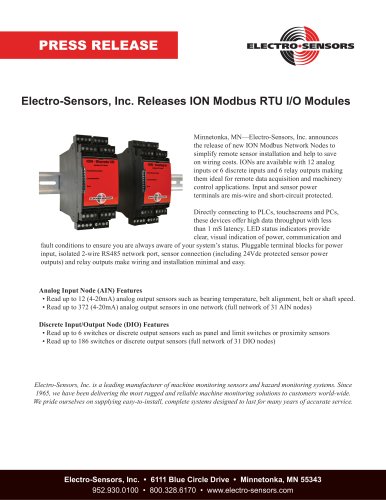 ION Modbus RTU I/O Modules