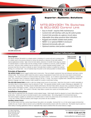 Level Monitors - MTS-20H Standard Probe With Hanger 