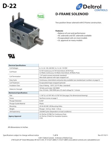 D-22 D-Frame Solenoid