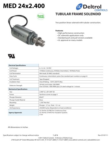 MED 24x2.400 Tubular Frame Solenoid