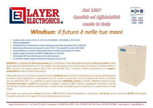 Inverter Solari serie Windsun