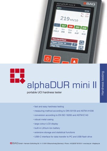 UCI Hardness Tester alphaDUR mini II