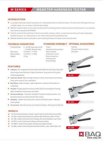 Webster Hardness Tester