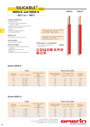 SILICABLE HO5S-K and HO5S-U