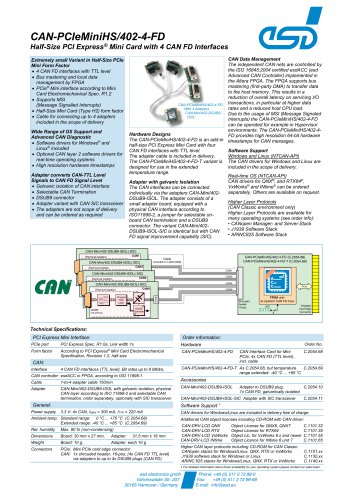 Data Sheet CAN-PCIeMiniHS/402