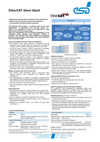 Data Sheet EtherCAT Slave Stack