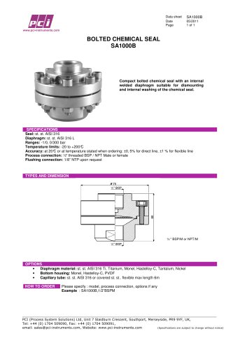 Bolted Chemical Seal