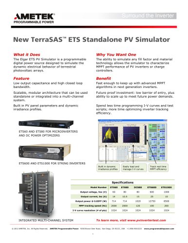 NEW TERRASAS? ETS STANDALONE PV SIMULATOR