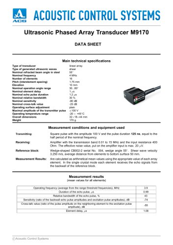 M9170 – shear wave phased array transducer