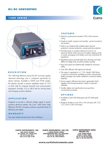 Power Conversion Products 1400&1410 DC/DC Converter