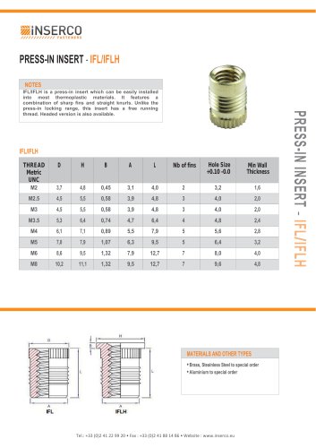 IFL/IFLH Press Inserts