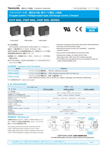 Fluxgate system/ Voltage-output type, Anti-surge current, compact F01P S05L, F02P S05L, F03P S05L Series_F02L