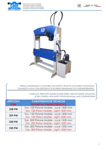 STANDARD HYDRAULIC PRESSES series PM