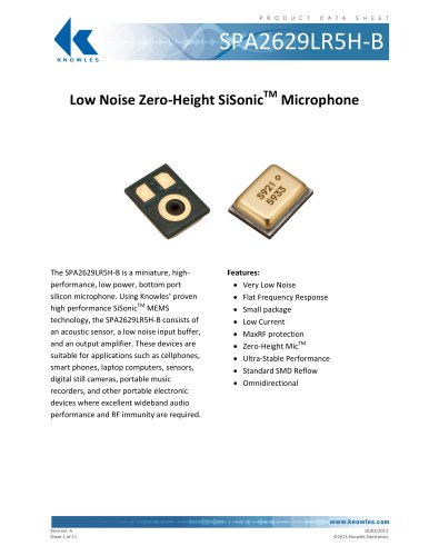 SPA2629LR5H Surface mount MEMS