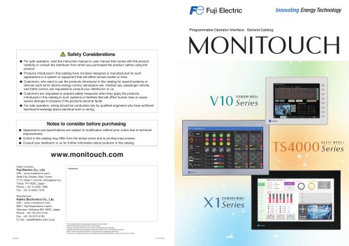 Monitouch V10, X1 and Technoshot TS4000 HMIs