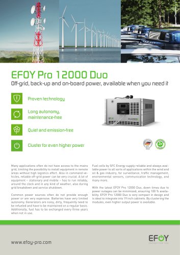 EFOY Energy Solutions Product Catalogue