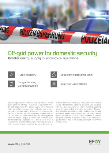 Off-grid power for domestic security