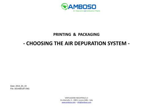 Printing & Packaging: choosing the air depuration system