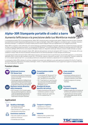 Alpha-30R Stampante portatile di codici a barre