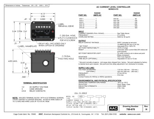 Model 870 AC Current Controller