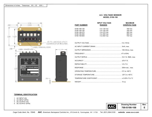 Model S190-108 AC Voltage Transducer