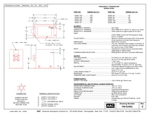 Model S350L Frequency Transducer