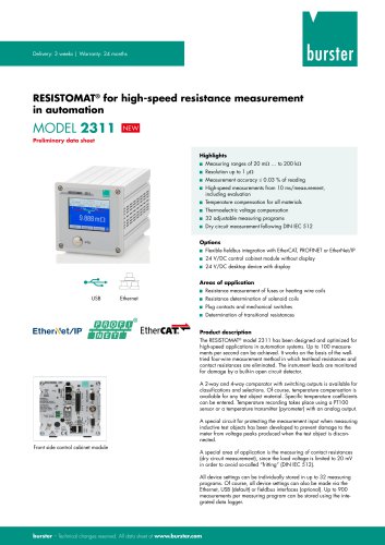 Data Sheet Model 2311