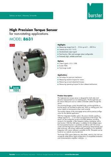 Data sheet Model 8631