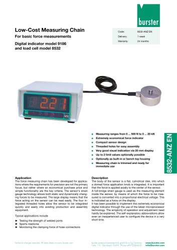 Data Sheet Model 9186/8532