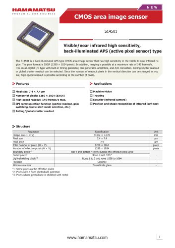 CMOS area image sensor S14501