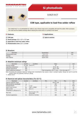 Si photodiode S10625-01CT