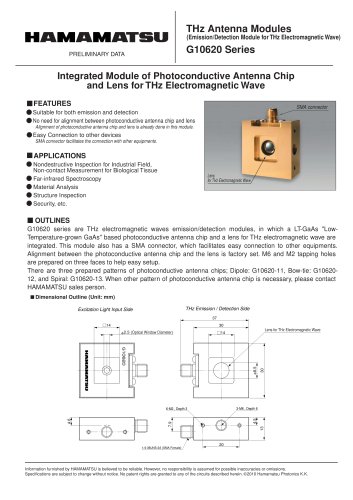 THz Antenna Modules (Emission/Detection Module for THz Wave) 