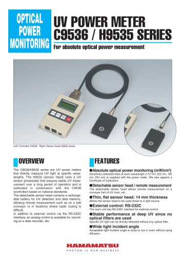 UV POWER METER C9536 / H9535 SERIES