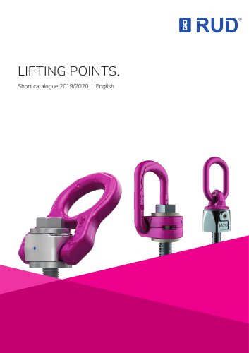 LIFTING POINTS Short catalogue 2019/2020