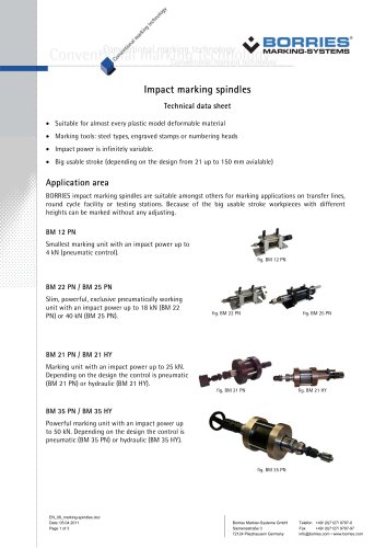 Impact marking spindles