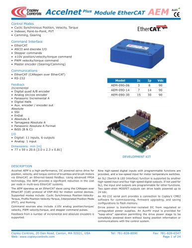 Accelnet Plus EtherCAT 1-Axis Module