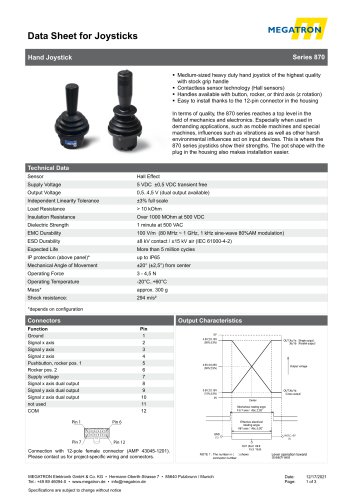 Data sheet 870