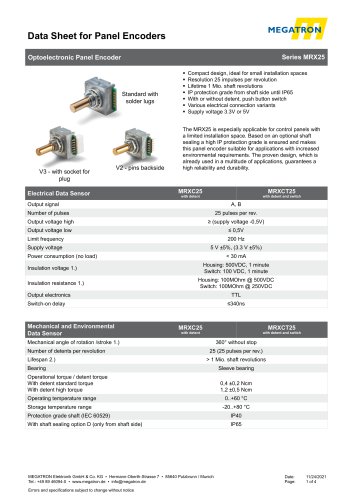 Data sheet MRX25