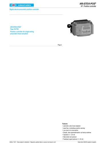 Digital electro-pneumatic position controller