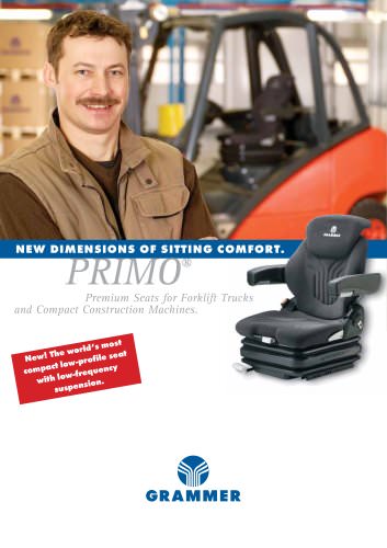 PRIMO® Premium Seats for Forklift Trucks and Compact Construction Machines.