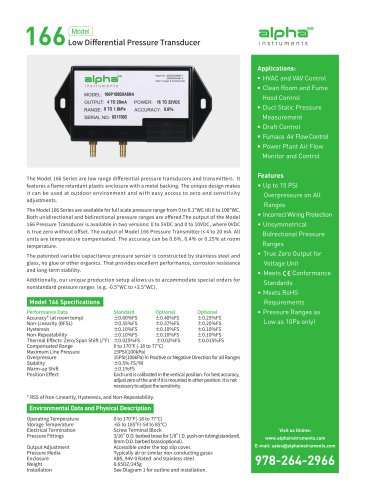 166 Low Differential Pressure Transducer