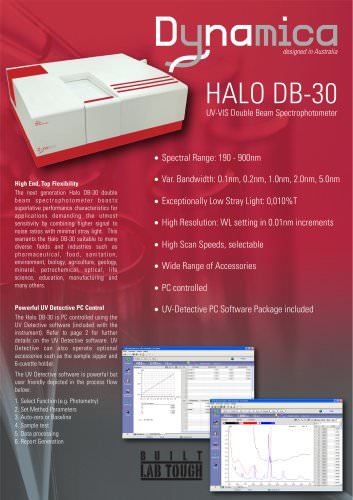 HALO DB-30 UV-VIS Double Beam Spectrophotometer