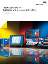 CM-Line Catalog - Testing Solutions for Protection and Measurement Systems